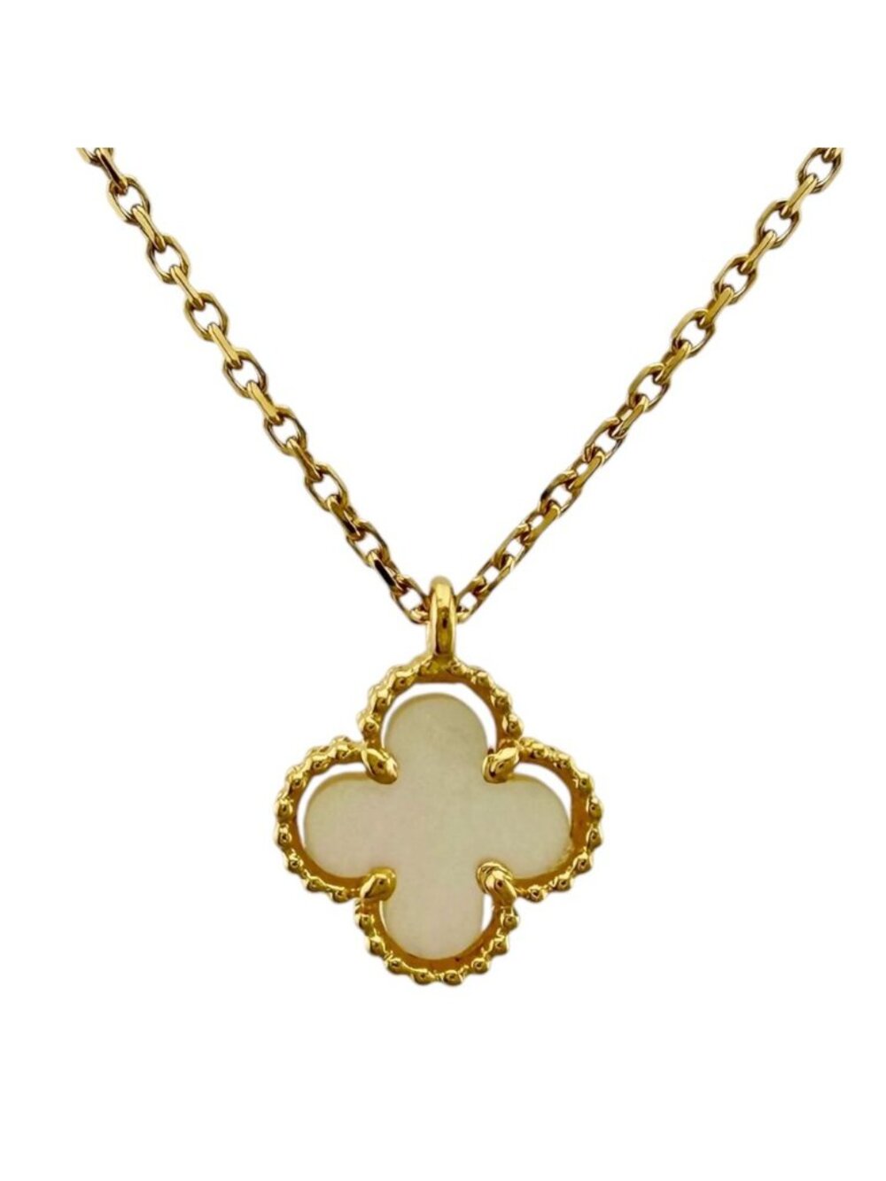 Van Cleef & Arpels Sweet Alhambra Necklace 18k Yellow Gold Mother of Pearl